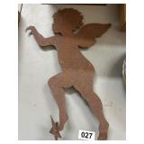 Rusty Metal Angel Silhouette Cutout