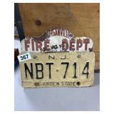 New Jersey Fire Dept License Plate
