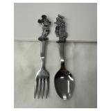 Vintage Disney Stainless Fork and Spoon Set
