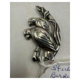 Sterling Silver Parrot Brooch