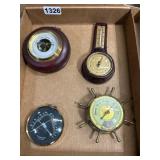 Four Barometers and Thermometers