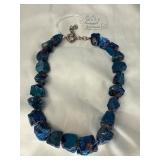 Blue Druzy Nugget Necklace