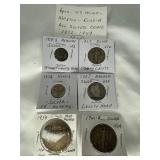 6 Pcs US, Russia, Mexico Silver Coins