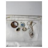 Jewelry Set with Pendants and Pins