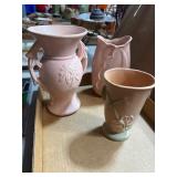 Three Pottery Vases Including Weller and McCoy