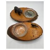 Vintage Themed Wooden Ashtrays