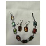 Multicolor Bracelet and Earring Set