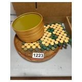 Wooden Game Pieces with Containers