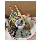 Kitchen Items with Cookbooks