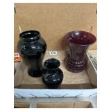 Three Decorative Glass Vases
