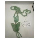 28-Inch Necklace With Jade Butterfly Pendant
