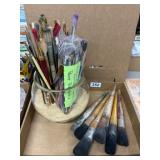 Painting Brushes in Glass Bowl