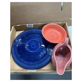 Fiesta Dinnerware Lot with Plate, Bowl, Creamer