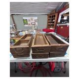 6 Vintage Wooden Drawers
