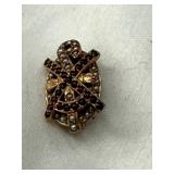 14K Gold Pin with Etched Back