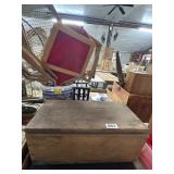 Wooden Storage Box with Hinged Lid