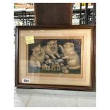 Currier & Ives Lithograph in Wooden Frame