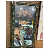 Vintage Green Wall Mirror With Gilt Accents