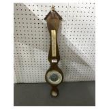 German Wooden Wall Barometer and Thermometer