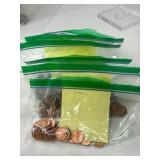 US Pennies by Decade in Bags