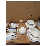 TEPCO USA Blue Anchor Cups and Saucers