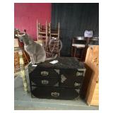 Black Lacquer Asian Chest with Storage