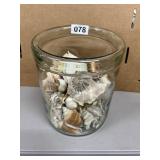 Glass Jar With Assorted Sea Shells