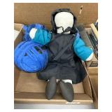 Cloth Doll With Yarn Balls and Book Lot