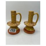 Handled Ceramic Candlesticks