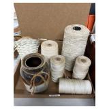 Twine Rolls and Ceramic Jar