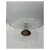 Glass Compote With Sterling Silver Base