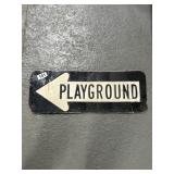 Vintage Metal Playground Directional Sign