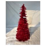 24-Inch Red Feather Tree Decoration