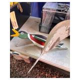 Painted Wooden Bird Sculpture