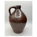 12-Inch Brown Ceramic Jug With Handle