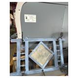 Blue Wooden Wall Rack With Hooks and Mirror