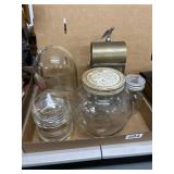 Glassware and Metal Mailbox