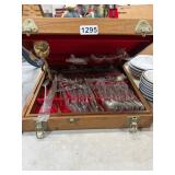 Brass Flatware in Wooden Case