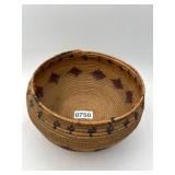Handwoven Basket with Geometric Patterns