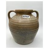 Two-Handled Ceramic Pot With Textured Design