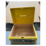 Yellow Metal Cash Box with Locking Mechanism
