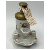 Porcelain and Brass Vanity Perfume Set