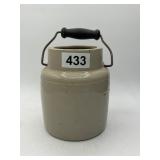 Stoneware Crock With Wooden Handle