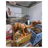 Wood Camel Figurine With Collectibles