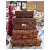 4pc Woven Picnic Basket Set
