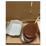 Pyrex Serving Dishes, Lids & Copper Skillet