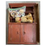 Wooden Hutch With Accessories and Dog Plush
