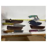 4 Hunting Knives with Sheathes