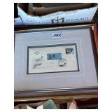 Framed Collectible Stamps and Photos