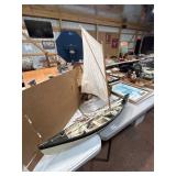 Large Vintage Sailboat Model